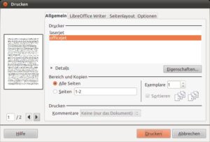 Abbildung 6: Sind die Drucker erst einmal eingerichtet, greift jede Anwendung mühelos darauf zu.
