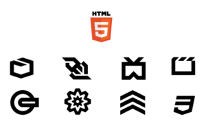 Nicht nur das HTML-5-Logo ist neu, sondern es gibt auch Icons für seine Technologieklassen: (Von links oben) Grafikeffekte/3D, Connectivity, Gerätezugang und Multimedia sowie (von links unten) Offline/Storage, Performance/Integration, Semantik und Css3.