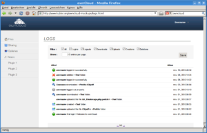 Das neue Webdesign von Francois Kubler lässt auch die Protokolle des Owncloud-Servers hübsch aussehen.