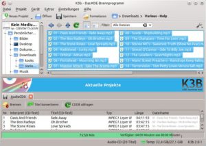 Abbildung 1: K3b ist nach wie vor das beste Programm zum Brennen von CDs und DVDs unter Linux. Die Software kann auch die Inhalte von Audio- und Videoscheiben konvertieren.