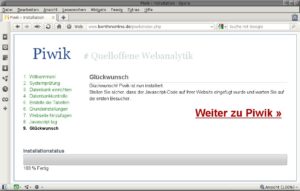 Abbildung 1: Piwik ist innerhalb weniger Minuten installiert und einsatzbereit.