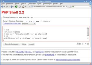 Abbildung 1: PHP Shell ist unschwer als Webanwendung zu erkennen.