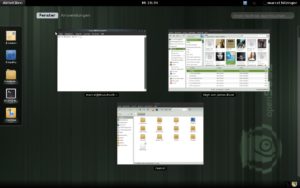 Abbildung 1: Gerüstet für die Zukunft: OpenSuse 11.4 bringt die aktuelle Vorabversion der Gnome-Shell mit.