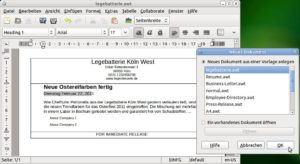 Abbildung 6: Eigene AbiWord-Vorlagen gehören ins Verzeichnis "~/.AbiSuite/templates", damit die Textverarbeitung sie findet und anbietet.