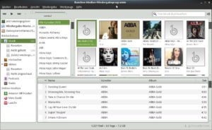 Abbildung 7: Der Audioplayer Banshee spielt auch Videos ab und integriert den MP3-Shop von Amazon. Die Einnahmen gehen zu 100 Prozent an die Gnome Foundation.
