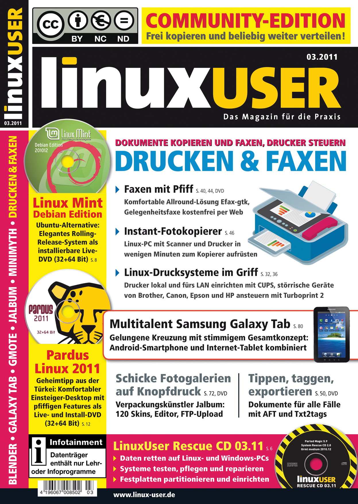 Heftcover LinuxUser Community Edition 03/2011