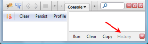 Die History-Funktion in der Commandline von Firebug .