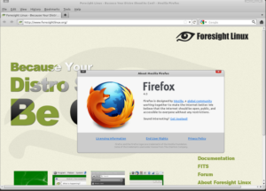 Foresight Linux enthält Firefox 4, der nach dem ersten Update auf der Platte landet.