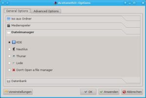 Abbildung 1: Im Konfigurationsdialog legen Sie unter anderem den bevorzugten Dateimanager fest.
