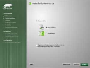 Abbildung 2: Aktualisierung oder Neuinstallation?