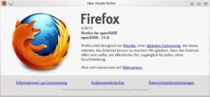 Abbildung 2: Als Standardbrowser verwendet OpenSuse Firefox 4 Beta, den das automatisch Update aber nach der Installation direkt auf die stabile Variante hebt..