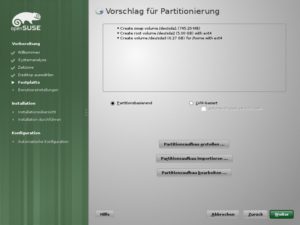 Abbildung 3: Die Partitionierung kann man von Hand machen, muss man aber nicht.