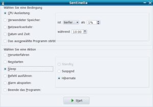 Abbildung 3: Mit diesen Einstellungen spart Sentinella auf einem Laptop Energie.