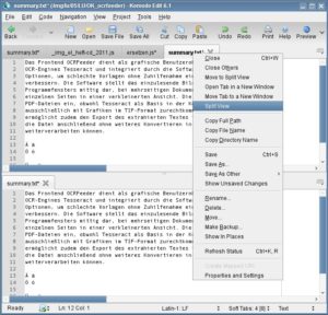 Abbildung 5: Optional teilt der Editor die Ansicht in zwei Hälfte, was speziell beim Vergleich von Dateien sehr hilft.