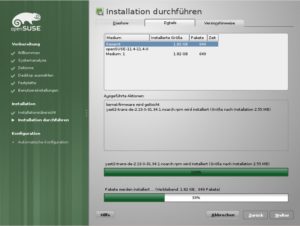 Abbildung 6: Installationsfortschritt