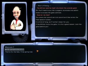 Abbildung 8: Dialoge wie dieser hier laufen nach dem Multiple-Choice-Prinzip ab.