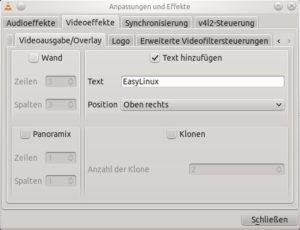 Abbildung 8: Auch Texteinblendungen in Videos lassen sich über die VLC-Einstellungen erreichen.