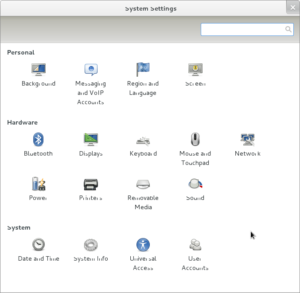 System Settings - Gnome3