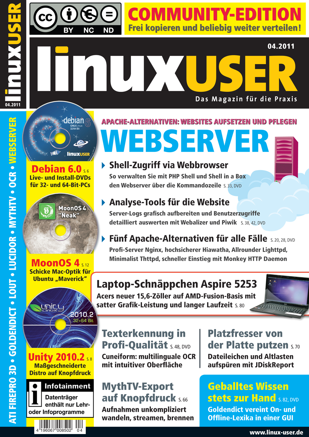 Heftcover LinuxUser Community Edition 04/2011