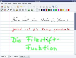 Abbildung 1: Xournal wirkt auf den ersten Blick wie ein elektronischer Schreibblock.