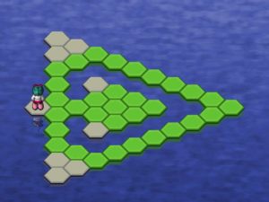 Abbildung 1: In Hex-a-Hop muss das Mädchen einmal …