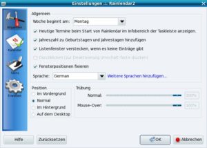 Abbildung 2: Rainlendar lässt sich optisch flexibel anpassen.