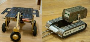Abbildung 3: Zwar wirken die Mars-Rover Solero (links) und Nanokhod (rechts) wie frisch aus dem Spielzeugladen, die technischen Anforderungen an das Equipment sind jedoch enorm.