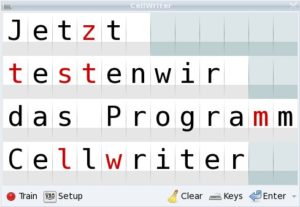 Abbildung 6: Cellwriter liefert schon nach relativ kurzer Zeit brauchbare Ergebnisse.