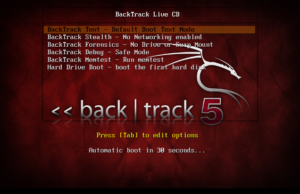 Das Bootmenü von Backtrack Linux 5 bietet unter anderem einen Forensik-Modus und den unauffälligen Stealth-Modus.