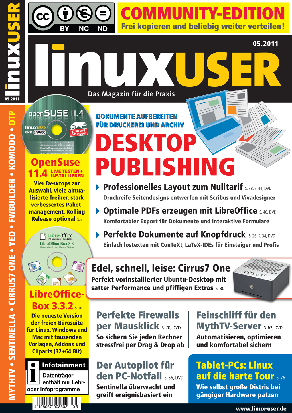 Heftcover LinuxUser Community Edition 05/2011