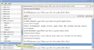 Abbildung 1: Gnome Specimen ist ein praktisches kleines Tool, mit dem Sie auf dem System installierte Schriftarten betrachten und miteinander vergleichen.
