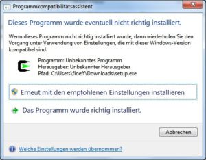 Abbildung 2: Windows will es genau wissen: Alles korrekt installiert?