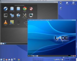 Abbildung 2: X2go erlaubt verschachtelte Sitzungen: Hier läuft KDE 3.5 auf einem entfernten Server. Der Benutzer hat je eine KDE 4.6 (links oben) und eine LXDE-Sitzung (rechts unten) auf dritten Rechnern geöffnet.