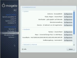 Abbildung 2: Der Installer gibt einen Überblick über die Systemkonfiguration.