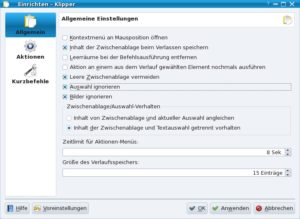 Abbildung 3: Im Einrichtungsdialog der KDE-Zwischenablage legen Sie fest, wie viele Einträge Klipper speichert.