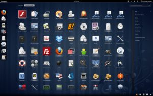Abbildung 3: Mit den Filtern auf der rechten Seite des Desktops reduzieren Sie die Einträge im Anwendungsmenü auf eine übersichtliche Zahl.
