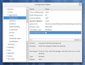 Abbildung 4: Über den DConf-Editor zaubern Sie die Icons wieder zurück auf den Desktop.