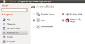 Abbildung 6: Einige Unity-Einstellungen für den Starter und die Exposé-Ansicht ändern Sie über den Einstellungsmanager für Compiz.