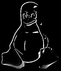 Abbildung 7: Tux gefaltet mit einem Emboss-Kernel.