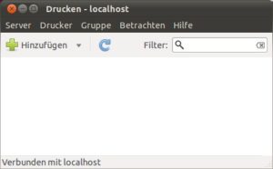 Abbildung 1: Das Hauptfenster von System-config-printer unter Ubuntu gibt sich nach dem ersten Start spartanisch.