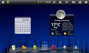 Abbildung 1: Der Nutzen der Widgets auf den Homescreens des NB-7 hält sich in engen Grenzen. So handelt es sich bei <code srcset=