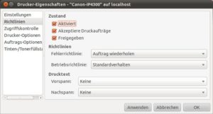 Abbildung 13: Ein Drucker nimmt nur dann Aufträge entgegen, wenn die ersten beiden Einstellungen unter <code srcset=