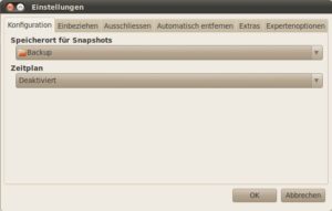 Abbildung 2: Der Konfigurationsdialog erscheint beim ersten Start des Programms. Darin legen Sie unter anderem fest, wo Back in Time die Backups speichert.