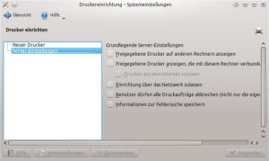 Abbildung 2: Die an KDE angepasste Version von System-config-printer bietet im ersten Anlauf zusätzliche Optionen, die das Einrichten von Druckern erlauben.