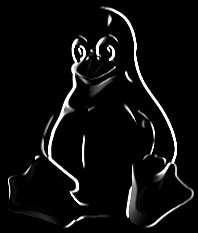 Abbildung 2: Das Ergebnis: Tux' Gradienten, gefaltet mit einem Sobelkernel.