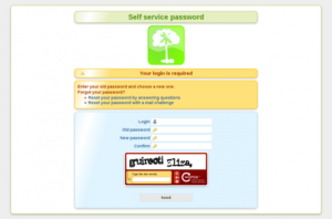 Self Service Password 0.6 schützt seine Webformulare mit einem Captcha.