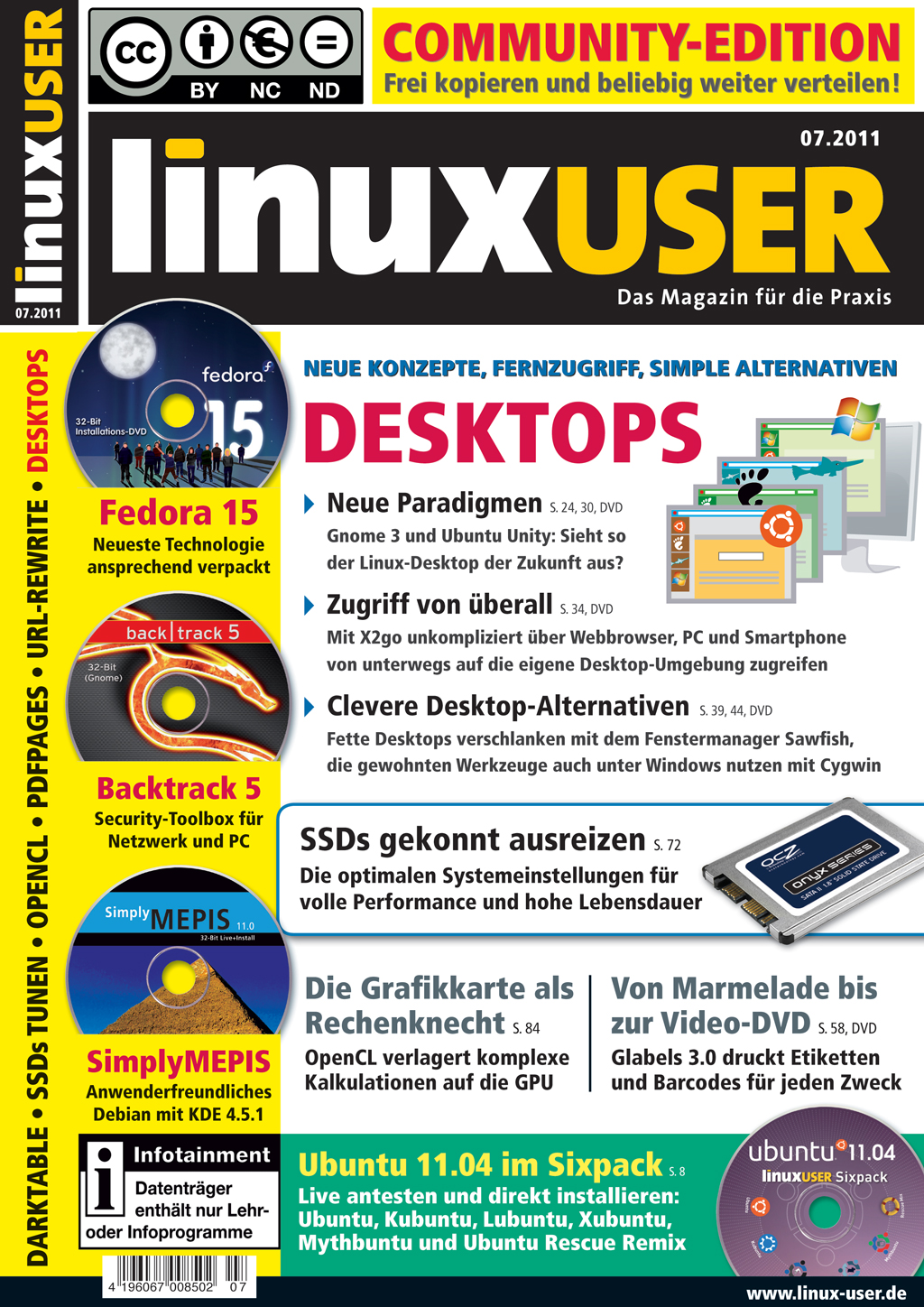 Heftcover LinuxUser Community Edition 07/2011