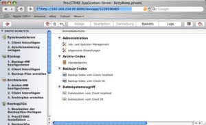 Presstore Backup von Archiware bedienen Sie über eine komfortable browserbasierte Oberfläche.