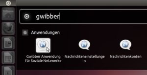 Abbildung 1: Gwibber findet sich in Ubuntus Anwendungsmenü gleich drei Mal.