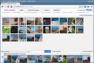 Abbildung 1: Wer sich in dem unübersichtlich angeordneten Wust an Funktionen zurechtfinden möchte, muss sich erst einmal eingehend mit Flickr auseinandersetzen.